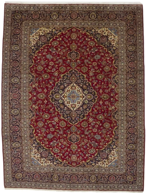 Vintage Red Traditional 10X13 Kashan Persian Rug