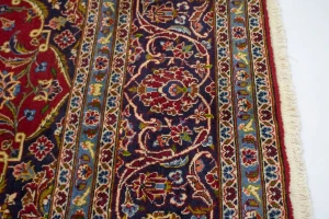 Vintage Red Traditional 10X13 Kashan Persian Rug