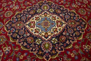 Vintage Red Traditional 10X13 Kashan Persian Rug