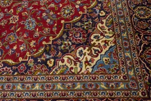 Vintage Red Traditional 10X13 Kashan Persian Rug