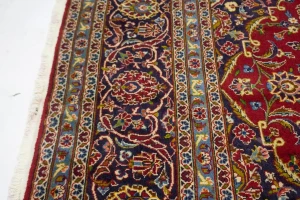 Vintage Red Traditional 10X13 Kashan Persian Rug