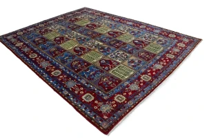 Vintage Blue & Red Floral Garden 10X13 Najafabad Persian Rug