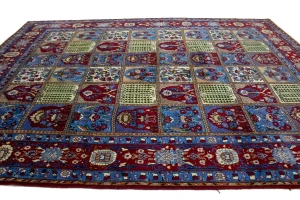 Vintage Blue & Red Floral Garden 10X13 Najafabad Persian Rug