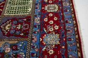 Vintage Blue & Red Floral Garden 10X13 Najafabad Persian Rug