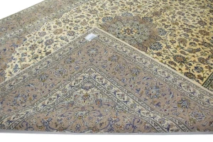 Vintage Cream Beige Traditional 10X13 Kashan Persian Rug