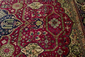 Vintage Red Traditional Pictorial 10X13 Tabriz Persian Rug
