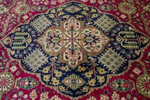 Vintage Red Traditional Pictorial 10X13 Tabriz Persian Rug