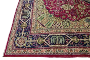 Vintage Red Traditional Pictorial 10X13 Tabriz Persian Rug