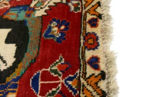 Vintage Red Tribal 2X2 Abadeh Shiraz Persian Rug