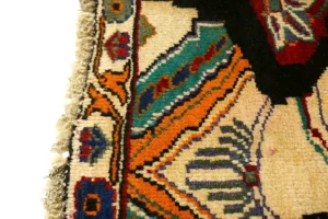 Vintage Red Tribal 2X2 Abadeh Shiraz Persian Rug