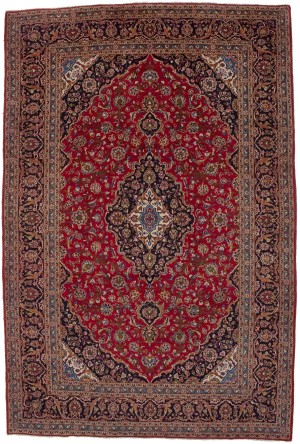 Red Floral 8'5X12'7 Kashan Persian Rug