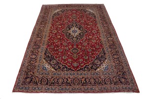 Red Floral 8'5X12'7 Kashan Persian Rug