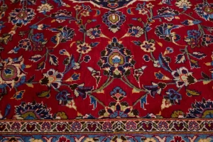 Semi Antique Traditional Red 10X13 Kashan Persian Rug