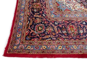 Semi Antique Traditional Red 10X13 Kashan Persian Rug