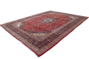 Semi Antique Traditional Red 10X13 Kashan Persian Rug