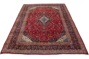 Semi Antique Traditional Red 10X13 Kashan Persian Rug