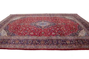 Semi Antique Traditional Red 10X13 Kashan Persian Rug
