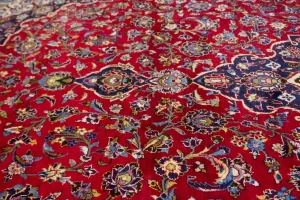 Semi Antique Traditional Red 10X13 Kashan Persian Rug