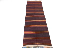 Vintage Multicolored Tribal 4'6X15 Kilim Persian Runner Rug