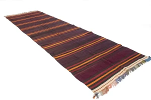 Vintage Multicolored Tribal 4'6X15 Kilim Persian Runner Rug