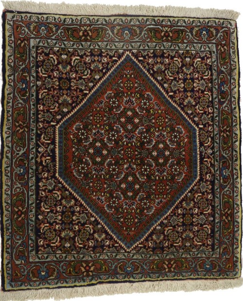 Orange Floral 2'5X2'9 Bidjar Persian Square Rug