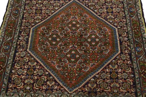 Orange Floral 2'5X2'9 Bidjar Persian Square Rug