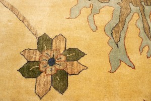 Vintage Beige Floral 13X19 Heriz Sultanabad Persian Rug
