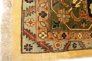 Vintage Beige Floral 13X19 Heriz Sultanabad Persian Rug