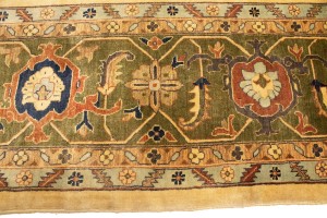 Vintage Beige Floral 13X19 Heriz Sultanabad Persian Rug