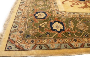 Vintage Beige Floral 13X19 Heriz Sultanabad Persian Rug