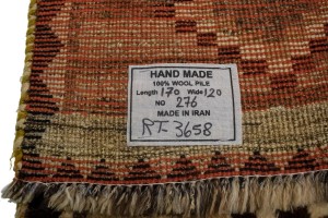 Vintage Beige Tribal 4X6 Shiraz Persian Rug