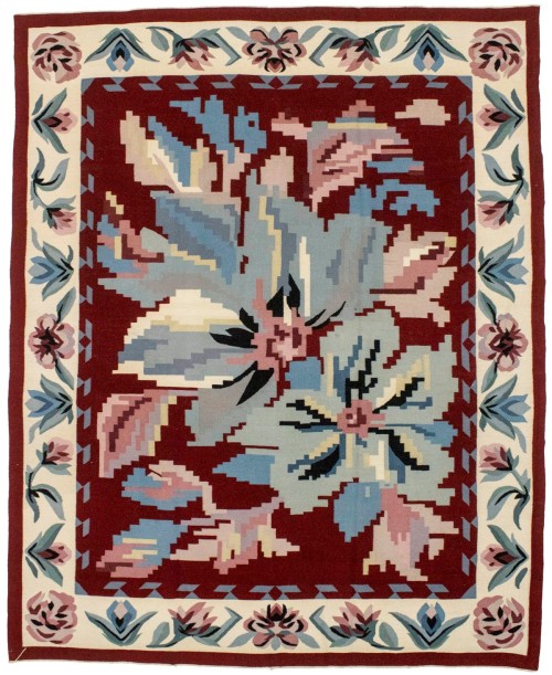 Red Floral Dhurrie 8X10 Chinese Oriental Rug