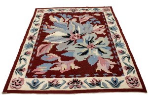 Red Floral Dhurrie 8X10 Chinese Oriental Rug