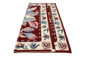 Red Floral Dhurrie 8X10 Chinese Oriental Rug