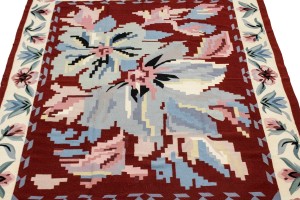 Red Floral Dhurrie 8X10 Chinese Oriental Rug