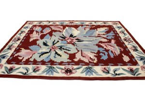 Red Floral Dhurrie 8X10 Chinese Oriental Rug