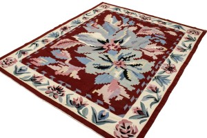 Red Floral Dhurrie 8X10 Chinese Oriental Rug