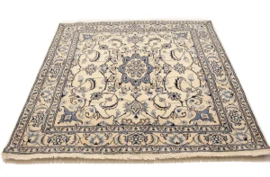 Vintage Cream Classic 6X6 Nain Tabas Persian Rug