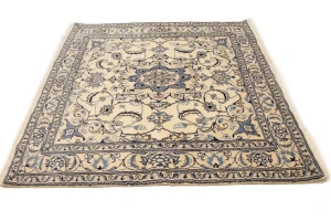Vintage Cream Classic 6X6 Nain Tabas Persian Rug