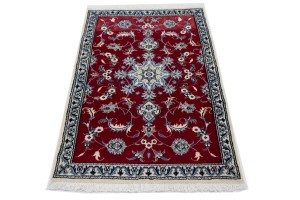 Vintage Red Floral 3X5 Nain Persian Rug