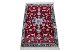 Vintage Red Floral 3X5 Nain Persian Rug