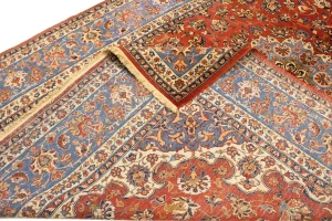 Semi Antique Orange-red Classic 9X13 Najafabad Persian Rug
