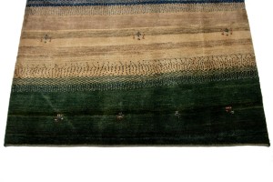 Multiolored Stripes Tribal 5X6 Gabbeh Persian Rug