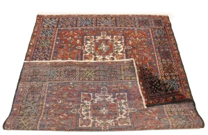 Semi Antique Rusty Red Tribal 5X6 Karajeh Persian Rug