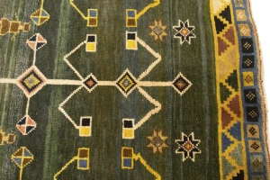 Vintage Gray & Olive Pictorial 4X7 Shiraz Persian Rug