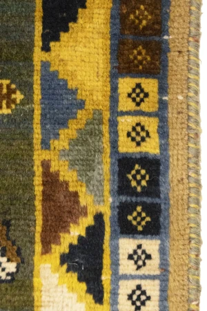 Vintage Gray & Olive Pictorial 4X7 Shiraz Persian Rug