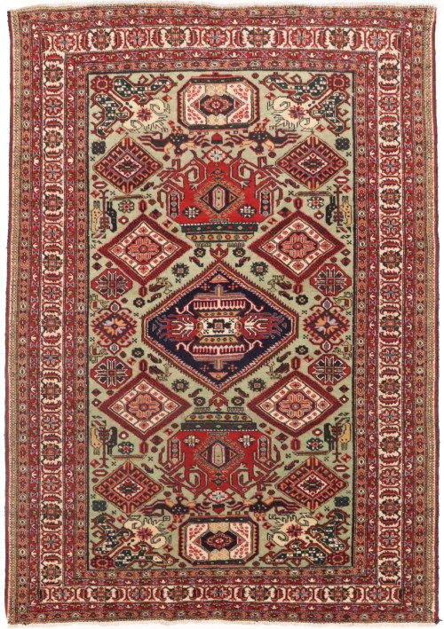 Semi Antique Geometric 4'5X6'8 Kazak Pakistan Rug