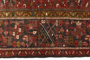 Vintage Rusty Red Tribal 5X6'6 Karajeh Persian Rug