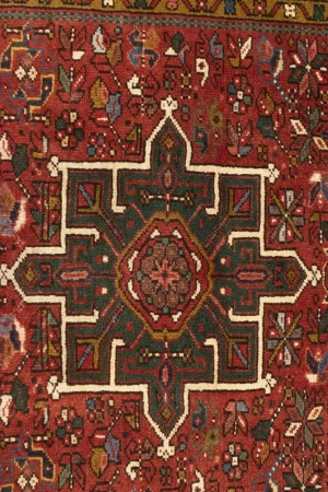 Vintage Rusty Red Tribal 5X6'6 Karajeh Persian Rug