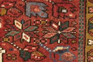 Vintage Rusty Red Tribal 5X6'6 Karajeh Persian Rug